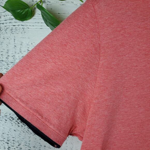 Ted Baker London Men Red Polo Shirt Size 5 / L Luxury Old Money Preppy Top - Picture 3 of 9